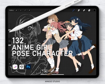 Anime Girl pose Character For Procreate, Photoshop and Clip Studio Paint