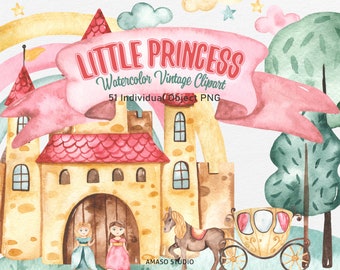 Little Princess Watercolor Clipart High Resolution PNGs