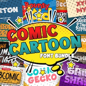 Comic and Cartoon Fonts Bundle, Over 120+ Fonts