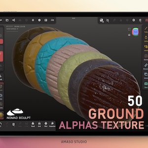 Ground Alphas Texture Pack for Nomad Sculpt - High-Quality Alphas for 3D Modeling and Sculpting