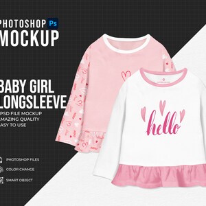 Baby Longsleeve Mockup, Photoshop Mockup super einfach Bearbeitbar