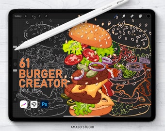 Burger Creator For Procreate, Photoshop and Clip Studio Paint