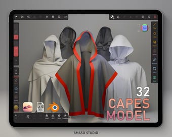 Capes Model OBJ Pack – 32 Dynamic Cape-modellen voor Nomad Sculpt, Blender, ZBrush en 3D Character Design