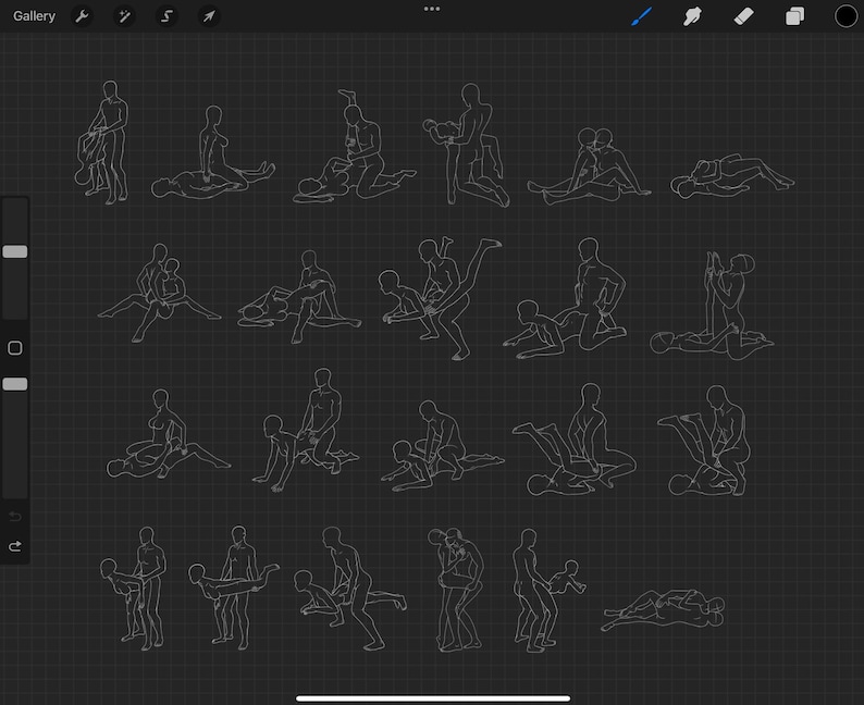 124 Sex Position Procreate Stamps, Photoshop, Clip Studio Paint Brushes, Not Safe for Work (Digital Download) image 6