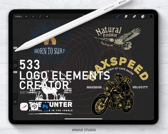 Logo Elements Creator For Procreate, Photoshop and Clip Studio Paint
