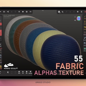 Fabric Alphas Texture Pack for Nomad Sculpt - High-Quality Alphas for 3D Modeling and Sculpting