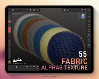 Fabric Alphas Texture Pack for Nomad Sculpt - High-Quality Alphas for 3D Modeling and Sculpting