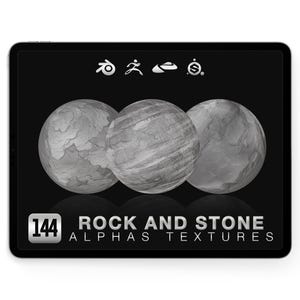 Alfas de roca para Nomad Sculpt Blender ZBrush / Pinceles de detalle de superficie / Terreno de roca de acantilado / Textura 3D PNG