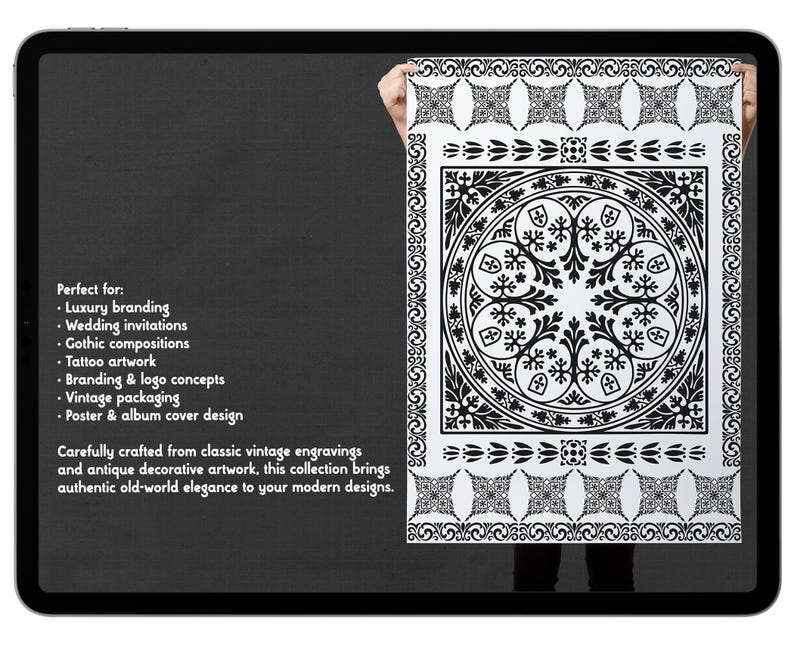 Procreate Tileable Tileable Border Ornament Procreate Stamps | Hand-drawn Decorative ...