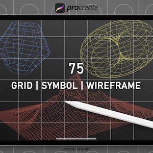 Grid & wireframe Procreate Stamp, grid Illustration For Procreate