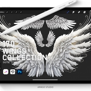 Vingar Stämpel För Procreate, Photoshop Brush och Clip Studio Paint Brush