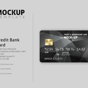 Creditcardmodel, bankkaartmodel, gepersonaliseerde bankkaartmodel, Photoshop Mockup bewerkbaar