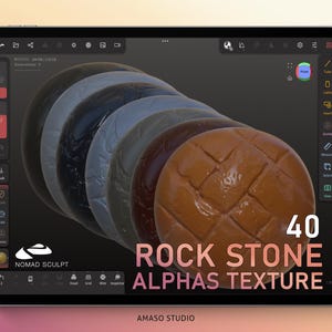 Rock Stone Alphas Texture Pack for Nomad Sculpt - High-Quality Alphas for 3D Modeling and Sculpting