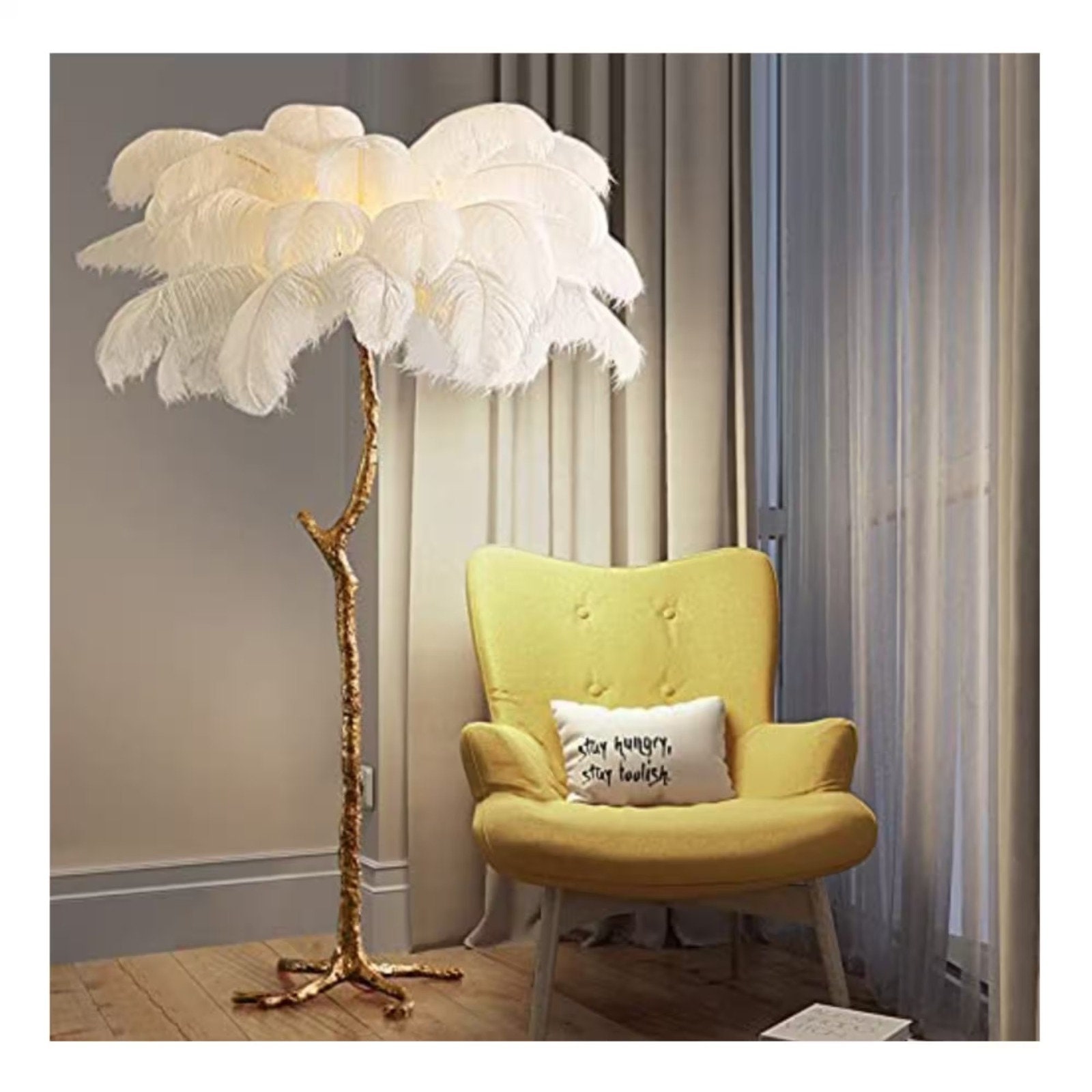 Tall fluffy lamp deals