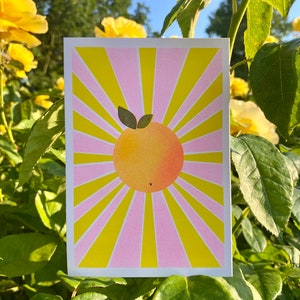 Juicy Orange In The Sun- Risograph A6 Druck