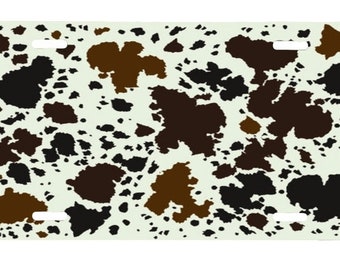 Cow print license plate