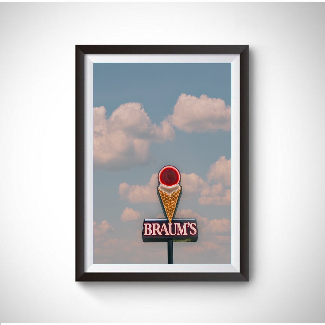 Austin Texas Print Braum's Ice Cream Print Texas Etsy