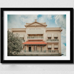 San Antonio Texas Print, Menger Hotel Print, Texas Photography, Neon Sign Decor, Wall Art, River Walk, Alamo