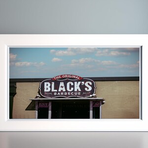 Black&#39;s Barbecue Print: Austin Texas Photography, Metallic Finish