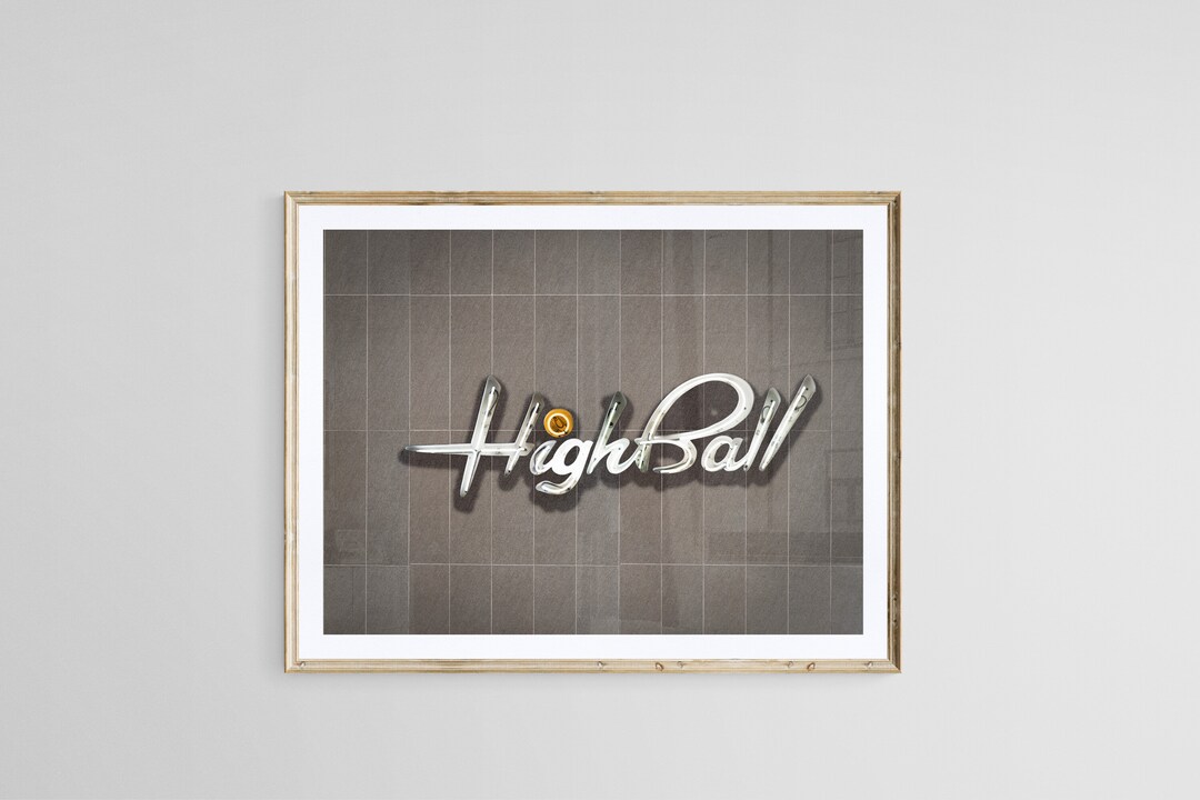 Austin Texas Print, the Highball Print, Texas Photography, Neon Sign Decor, Cocktail Bar Print