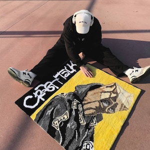 SchoolBoyQ Crash Talk Album Tufted Rug / Custom Rug, Fluffy & Soft, Handmade Rug, Housewarming Gifts, Handmade Gift