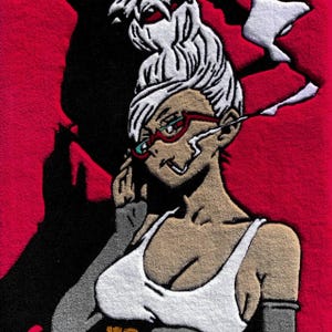 Anime Girl Tufted Rug / Custom Rug, Fluffy & Soft, Handmade Rug, Housewarming Gifts, Handmade Gift