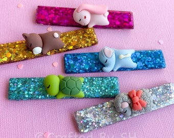 Resin Hair Clips, Glitter Hair Clips, Animal Hair Clips, Hair Accessory, Gifts for Girls, Fashion Accessory, Girls Hair Clips