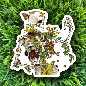 Flower Skeleton Sticker