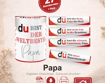 Duplo wrappers for Dad, personalized Father's Day gift, loving message for parents, DIY birthday present for Dad, instant PDF, A035