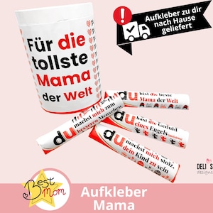 Duplo Banderolen Mama - persönliches Geschenk für die beste Mutter, liebevolle Überraschung, DIY Aufkleber Sprüche, Muttertag, Geburtstag