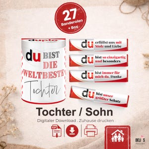 Duplo-verpakkingen voor dochter en zoon, gepersonaliseerd cadeau voor kinderen, liefdevolle boodschap van ouders aan kind, verjaardagscadeau, doe-het-zelf PDF, A033