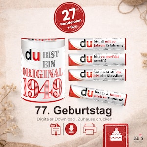Duplo wrappers, 77th birthday gift, born in 1949, birthday present for men, gift for women, DIY gift idea, 77th birthday celebration, A181