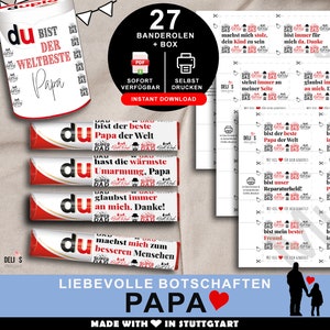 Duplo Banderolen Papa, persönliches Geschenk Vatertag, liebe Botschaft, Geburtstagsgeschenk selber basteln, DIY sofort pdf, best dad, A044