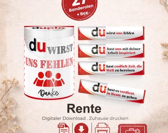 Duplo Retirement Wrappers, Gift Idea for Colleague, Gift Box for Men and Women, Small Retirement Gift, Loving Message for Retirement, DIY PDF, A051