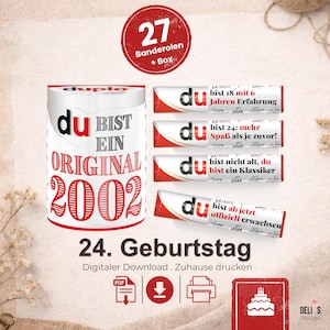 Envoltorios Duplo, regalo de cumpleaños número 24, nacido en 2002, regalo de cumpleaños para hombres, regalo para mujeres, idea de regalo DIY, celebración de cumpleaños número 24, A229