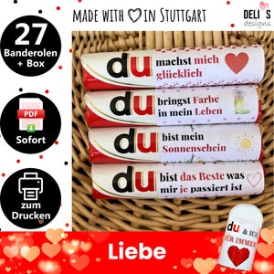 Duplo banderoles love, personal gift for her, declaration of love for him, anniversary couple, Valentine&#39;s Day craft yourself, DIY pdf, A064