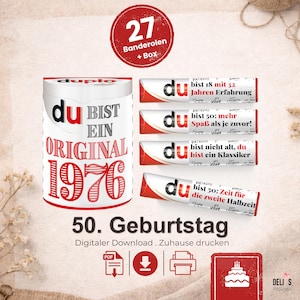 Duplo-verpakkingen, cadeau voor een 50e verjaardag, geboren in 1976, verjaardagscadeau voor mannen, cadeau voor vrouwen, doe-het-zelf cadeau-idee, 50e verjaardagsfeest, A083