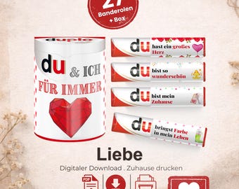 Duplo Love Wrappers, personal gift for her, declaration of love for him, anniversary for couples, Valentine's Day DIY project, DIY PDF, A064