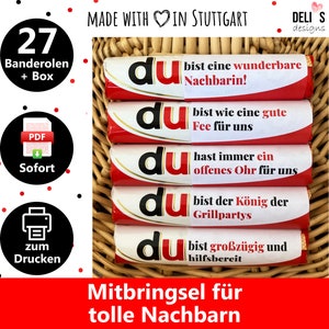 Duplo Banderolen Nachbar, Danke Nachbarin, Mitbringsel Grillparty, Einzugsgeschenk, Dankbarkeit Freunde, neues Haus nebenan, DIY pdf, A054