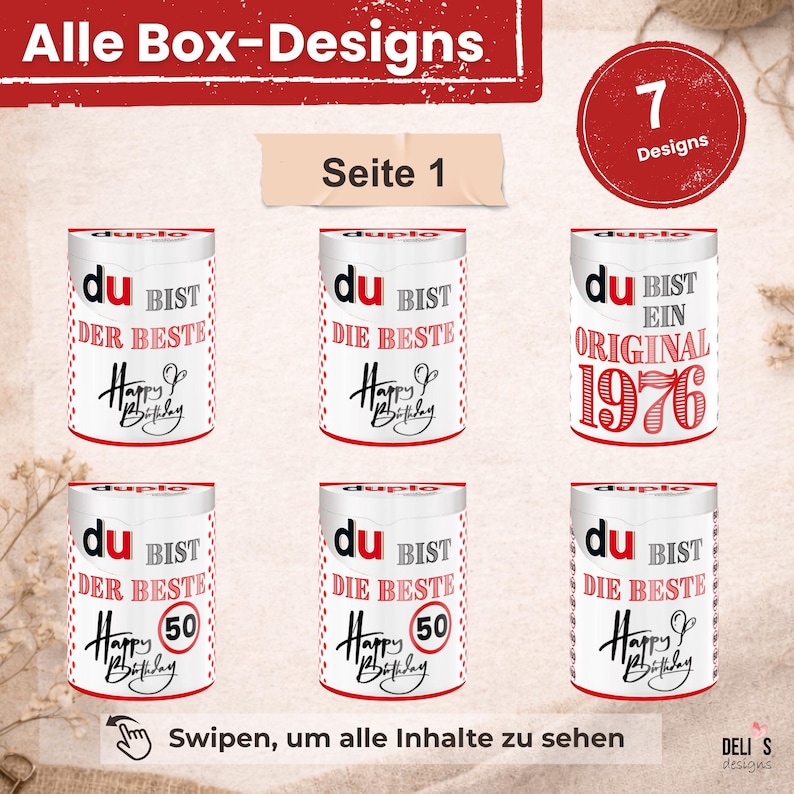 Duplo wrappers, 50th birthday gift, birthday present for men, gift for women, DIY gift idea print, 50th birthday celebration, PDF, A083 image 6