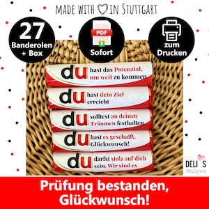 Esame Duplo banderoles superato, regalo di diploma di scuola superiore, laurea di cioccolato, congratulazioni patente di guida, buona fortuna laurea, pdf fai da te, A063