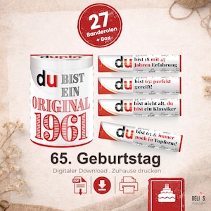 Duplo wrappers, 65th birthday gift, born in 1961, birthday present for men, gift for women, DIY gift idea, 65th birthday celebration, A192