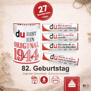 Duplo wrappers, 82nd birthday gift, born in 1944, birthday present for men, gift for women, DIY gift idea, 82nd birthday celebration, A177