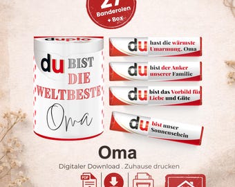 Duplo wrappers for Grandma, personalized gift for Grandma, loving message for Grandma's Day, DIY birthday gift, template PDF, A045