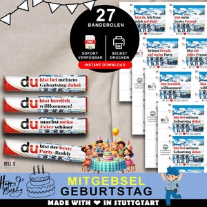 Duplo Banderolen Kindergeburtstag, Motto Junge Polizei, Mitgebsel Kinder, Einladung selber basteln, Tischdeko Polizist, DIY sofort pdf, A104