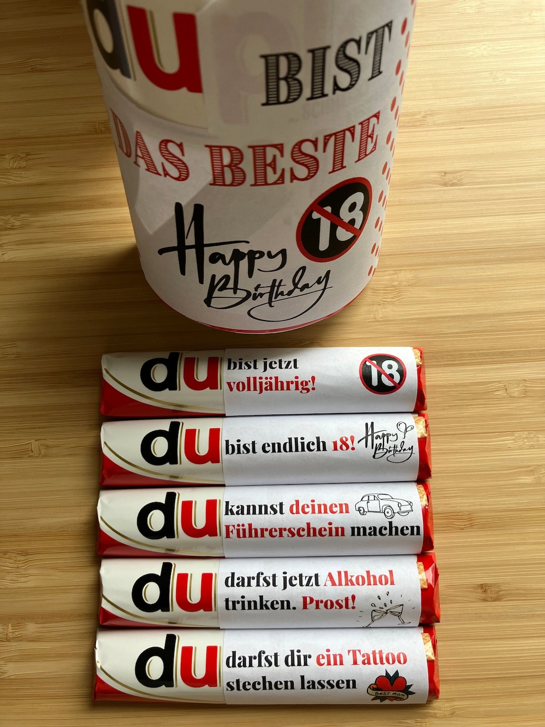 27 Duplo Banderolen 18. Geburtstag, Idee Geburtstagsgeschenk 18, Duplo