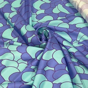 Italian pure silk twill high quality premium fabric/ Designer geometric print/ Alta moda luxury textile fabric by the yard