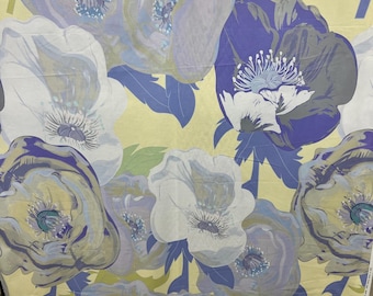 Cotton poplin high quality premium Italian fabric/ Designer floral print/ Alta moda luxury natural textile fabric by the yard
