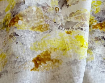 Pure linen high quality premium Italian fabric/ Designer floral print/ Alta moda luxury natural fabric by the yard/ Italian textile