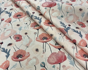 Cotton poplin high quality premium Italian fabric/ Designer floral print/ Alta moda luxury natural textile fabric by the yard